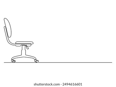 Executive chair continuous one line drawing vector illustration