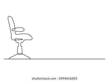 Executive chair continuous one line drawing vector illustration