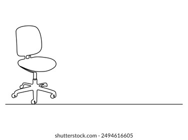 Executive chair continuous one line drawing vector illustration