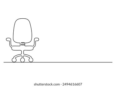 Executive chair continuous one line drawing vector illustration