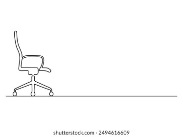 Executive chair continuous one line drawing vector illustration