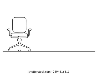 Executive chair continuous one line drawing vector illustration