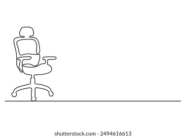 Executive chair continuous one line drawing vector illustration