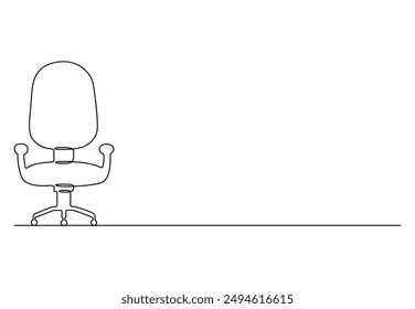 Executive chair continuous one line drawing vector illustration