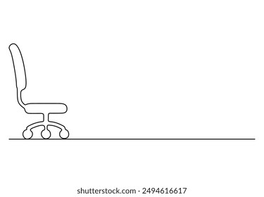 Executive chair continuous one line drawing vector illustration