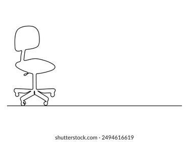 Executive chair continuous one line drawing vector illustration