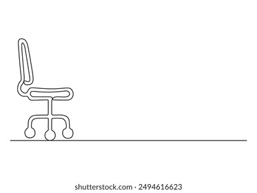 Executive chair continuous one line drawing vector illustration