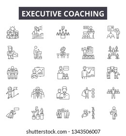 Executive coach line icons for web and mobile design. Editable stroke signs. Executive coach  outline concept illustrations