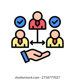 Ilustración vectorial de color lineal de icono de coaching ejecutivo