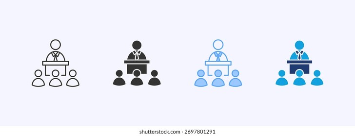 Executive Coaching Icon Definir Coleção de Vários Estilos