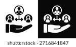 Executive Coaching Icon White And Black Background Style