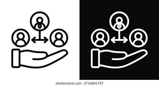 Icono de entrenamiento ejecutivo estilo de fondo blanco y negro