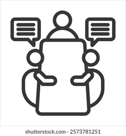 Executive Coaching Outline Icon Vector Illustration