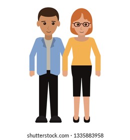 executive couple cartoon