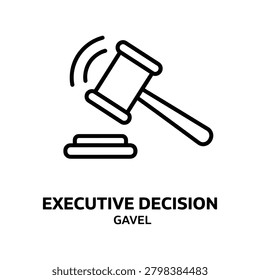 Executive Decision Gavel Icon for Corporate Leadership Authority