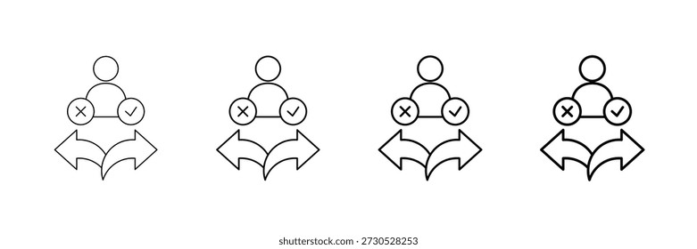 Vector De Iconos De Decisión Ejecutiva En Diferentes Estilos De Línea De Trazo