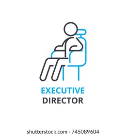 Executive director concept , outline icon, linear sign, thin line pictogram, logo, flat vector, illustration