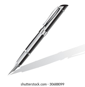 Executive Fountain Pen Vector Illustration