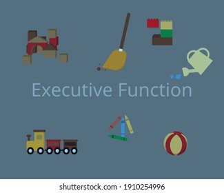 Executive Function (EF)from Good Parents Raising Kids With Activities And Discipline Vector