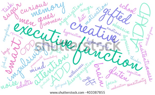 Executive Function Word Cloud On White Stock Vector (Royalty Free ...