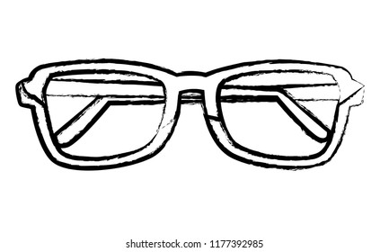 Executive glasses isolated sketch
