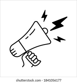 Ilustración vectorial de icono megáfono de mano ejecutiva