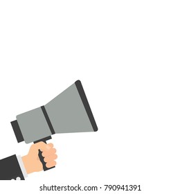 executive hand holding megaphone icon