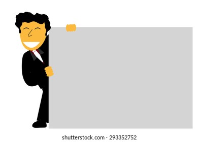 Executive Holding Big Blank Paper
