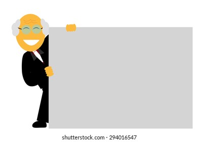 Executive Holding Big Blank Paper
