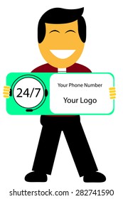 Executive Holding Sign 24 Hour Call Center

