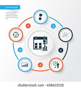 Executive Icons Set. Collection Of Conversation, Special Demonstration, Approved Target And Other Elements. Also Includes Symbols Such As Goal, Connection, Analysis.