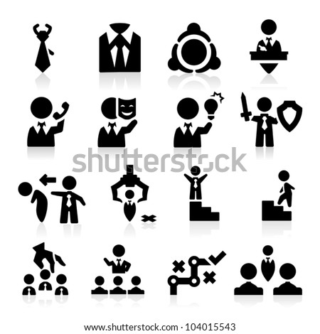 Executive icons set Elegant series