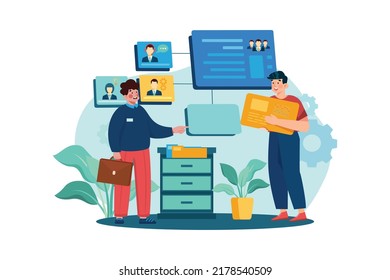 Executive Illustration-Konzept auf weißem Hintergrund