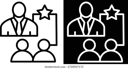 Liderazgo ejecutivo Versión de dos tonos en fondo blanco y negro