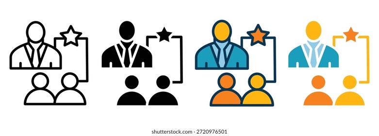 executive leadership web icon multiple style collection