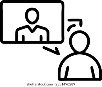 Executive leading a glossy virtual meeting in a modern office concept as Camera movement Pan across the screen highlighting the executive leading the meeting with glossy polished v