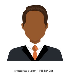 Executive male profile with elegant suit and tie, vector illustration design.