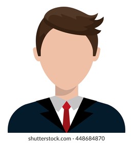Executive male profile with elegant suit and tie, vector illustration design.