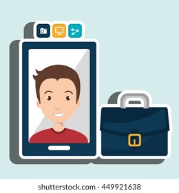 executive man and cellphone isolated icon design, vector illustration  graphic 