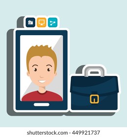 executive man and cellphone isolated icon design, vector illustration  graphic 