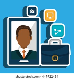 executive man and cellphone isolated icon design, vector illustration  graphic 