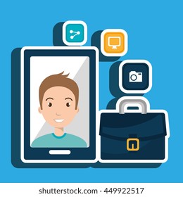 executive man and cellphone isolated icon design, vector illustration  graphic 