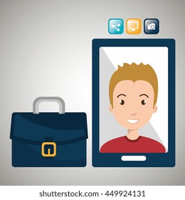 executive man and cellphone isolated icon design, vector illustration  graphic 