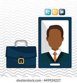 executive man and cellphone isolated icon design, vector illustration  graphic 