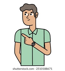 executive man guy cartoon pointing with his finger