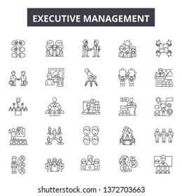 Executive management line icons, signs, vector set, outline illustration concept 