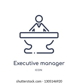 executive manager icon from people outline collection. Thin line executive manager icon isolated on white background.