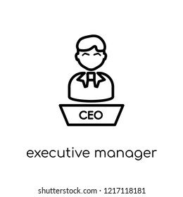 Executive Manager icon. Trendy modern flat linear vector Executive Manager icon on white background from thin line People collection, editable outline stroke vector illustration