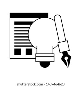 executive office work business team elements cartoon vector illustration graphic design in black and white