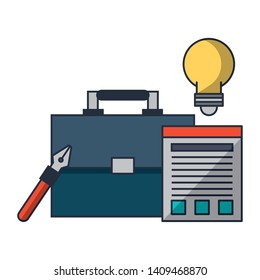 executive office work business team elements cartoon vector illustration graphic design